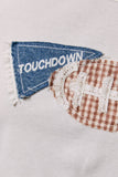 "TOUCH DOWN" PATCHWORK SHORT SLEEVE ROUND NECK BABY TEE