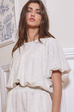 Bubble Hem & Sleeve Terry Crop Top