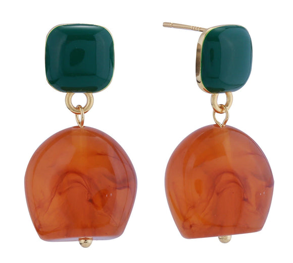 DJE311040 14K Bell Drop Resin Post Earrings