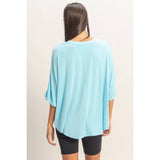 Relaxed High-Low Batwing Sleeve Top