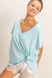 Oversized V-Neck Mineral Washed Top