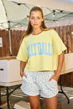 T1754K | 'DILLY DALLY' Graphic Jersey Boxy Crop Top