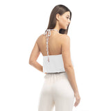 Braided Halter Satin Top