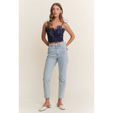3D FLOWER EMBROIDERY TANK TOP