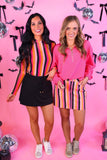 Kate Mesh Top- Boo Stripes