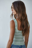 S1309N | Knit Striped Seamless Padded Tank Top