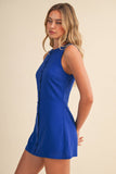 IR2451 LINEN SLEEVELESS MINI DRESS WITH BUILT IN SHORTS