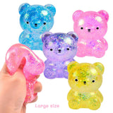 Cartoon Sequin Bear Squishy Toy Slow Rising Stress Relief Squeeze Toy