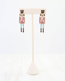 Naughty or Nice Nutcracker Earring Pink