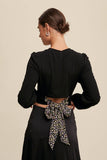 Floral Back Tie Ribbed Crop Top