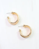 Daphne Gold Trimmed Hoop Natural