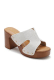 Trendy comfortable wedge heel mules KA-78