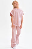 Cotton Terry Slit Hem Pants