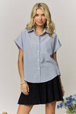 STRIPED SHORT SLEEVE BUTTON-DOWN - RET4255