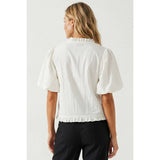 Ruffle Detail Bubble Sleeve Top