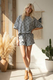 Polka Dot Relaxed Fit Heavy Scuba Top and Shorts Set
