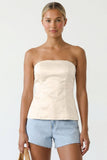 Tailored Long Satin Tube Top