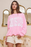 T1770-GOD | 'GOD IS LOVE' Print Oversized Graphic Top