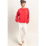 Oversized Cross Detail Open Back Sweatshirt