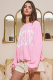 T1770-GOD | 'GOD IS LOVE' Print Oversized Graphic Top