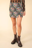 NS50105-Floral Jacquard Fabric Holiday Mini Skirt