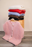 12W3382N-Oversized Button Down Knit Sweater Top