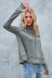 HOODIE LONG SLEEVE THUMBHOLE FRENCH TERRY TOP