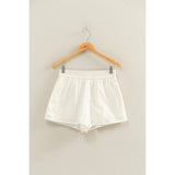 Eyelet Elastic Shorts With Pockets