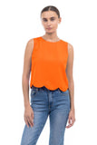 Scalloped Hem Top