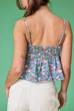 PT50197-2 - Audrey Printed Denim Bow Top