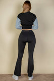Wide Waistband Flare Leg Pants