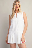 Savannah White Pleated Dress