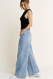 HQP0001-DENIM WIDE LEG JEANS-BROKEN