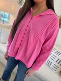 Maggie Oversized Top-Pink