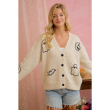 HALLOWEEN GHOST PUMPKIN BUTTON CARDIGAN