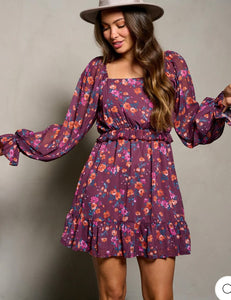 Plum Floral Dress