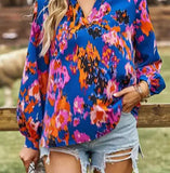 Blue Jessie Abstract Blouse