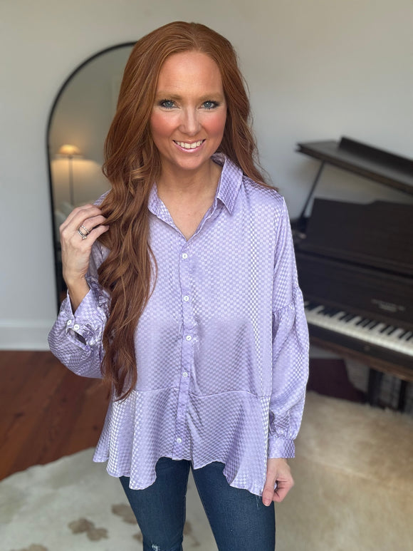 Lavender Button Up Blouse