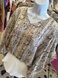 Taupe Snake Skin Satin Blouse