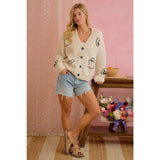 HALLOWEEN GHOST PUMPKIN BUTTON CARDIGAN