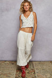 V-Neck Sleeveless Lace Ribbed Knit Top