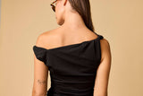 PD18833 - Riley Ruched One Shoulder Dress