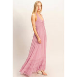 Halter Neck Smocked Maxi Dress