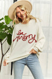 LESW3439 - X-MAS DECOR ACCENT SWEATER TOP