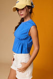 PT19612 Side Pleats Sleeveless Tee