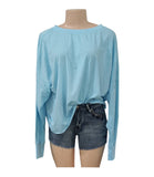 Cut-Out Backless Long Sleeve Sports Sweatshirt