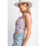 3D FLOWER EMBROIDERY TANK TOP