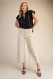 Colette Cropped Wide-Leg Scallop Pocket Detail Pants