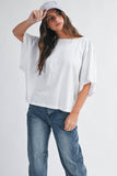 8550HN Boxy Dolman Short Sleeve Top