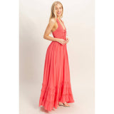 Halter Neck Smocked Maxi Dress